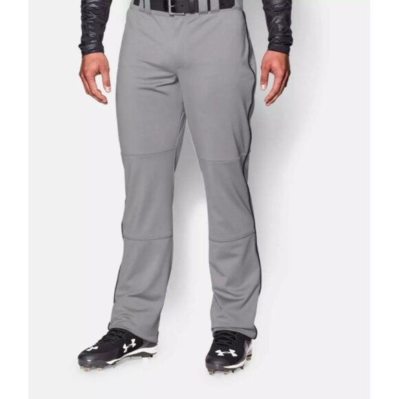 Under Armour Mens Loose Fit Baseball Pants Size L Gray Activewear Sports Pockets - Picture 1 of 15